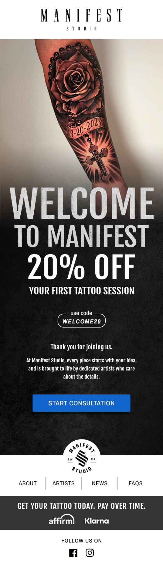 Manifest Studio email template
