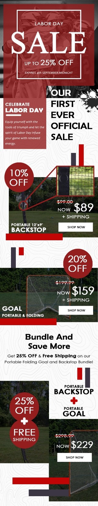 Lacrosse Sale email template