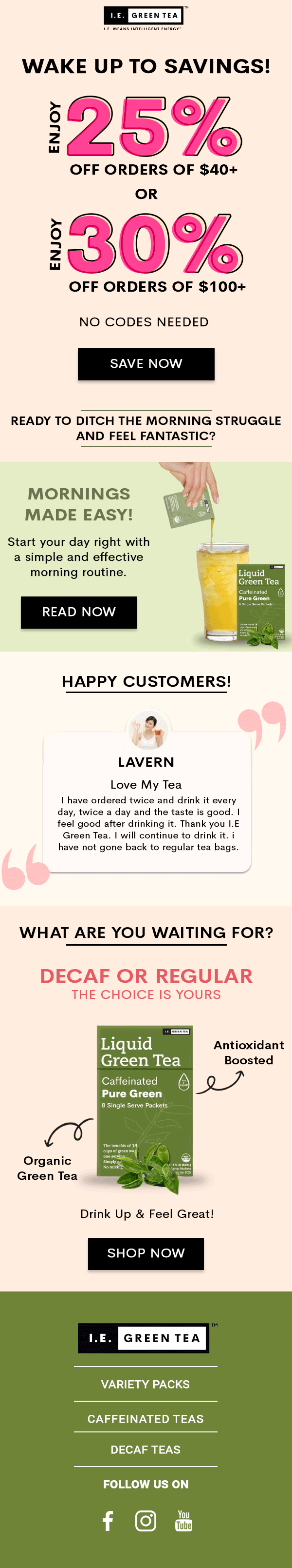 I.E. Green Tea email template